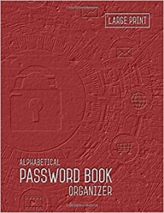جلد معمولی رنگی_کتاب Password Book Organizer Alphabetical: 8.5 x 11 Password Notebook with Tabs Printed | Smart Red Design