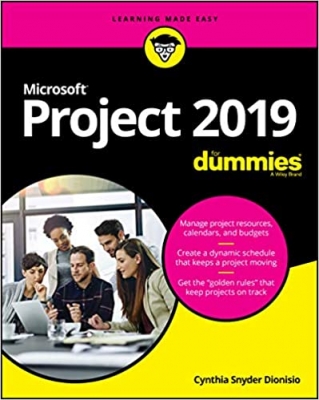 جلد معمولی سیاه و سفید_کتاب Microsoft Project 2019 For Dummies