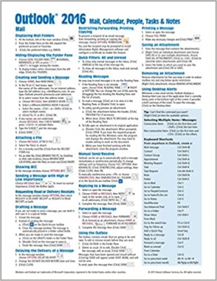 کتاب Microsoft Outlook 2016 Mail, Calendar, People, Tasks, Notes Quick Reference - Windows Version (Cheat Sheet of Instructions, Tips & Shortcuts - Laminated Guide)