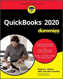 جلد معمولی سیاه و سفید_کتاب QuickBooks 2020 For Dummies