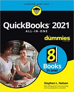 جلد سخت رنگی_کتاب QuickBooks 2021 All-in-One For Dummies