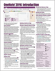 کتاب OneNote 2016 Introduction Quick Reference Guide - Windows Version (Cheat Sheet of Instructions, Tips & Shortcuts - Laminated Card)