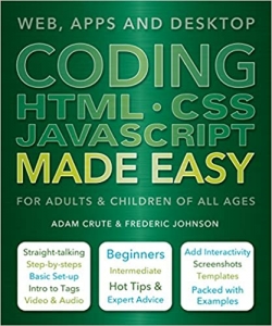جلد معمولی سیاه و سفید_کتاب Coding HTML CSS JavaScript Made Easy: Web, Apps and Desktop Paperback
