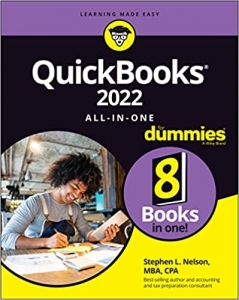 جلد معمولی سیاه و سفید_کتاب QuickBooks 2022 All-in-One For Dummies (For Dummies (Computer/Tech))