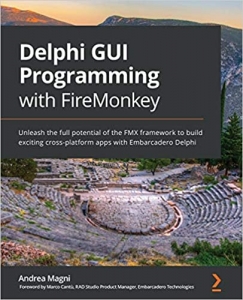 جلد سخت رنگی_کتاب Delphi GUI Programming with FireMonkey: Unleash the full potential of the FMX framework to build exciting cross-platform apps with Embarcadero Delphi