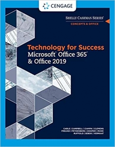 جلد معمولی سیاه و سفید_کتاب Technology for Success and Shelly Cashman Series MicrosoftOffice 365 & Office 2019 (MindTap Course List)