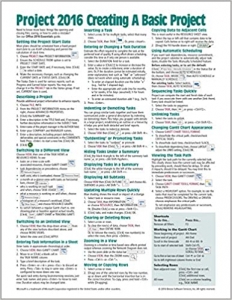 جلد سخت سیاه و سفید_کتاب Microsoft Project 2016 Quick Reference Guide Creating a Basic Project - Windows Version (Cheat Sheet of Instructions, Tips & Shortcuts - Laminated Card) 