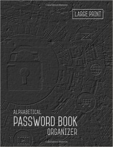 جلد معمولی رنگی_کتاب Password Book Organizer Alphabetical: 8.5 x 11 Password Notebook with Tabs Printed | Smart Black Design