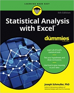 جلد معمولی سیاه و سفید_کتاب Statistical Analysis with Excel For Dummies, 4th Edition