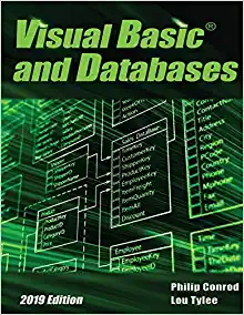 جلد معمولی سیاه و سفید_کتاب Visual Basic and Databases 2019 Edition: A Step-By-Step Database Programming Tutorial
