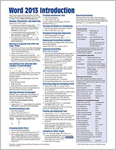 کتاب Microsoft Word 2013 Introduction Quick Reference Guide (Cheat Sheet of Instructions, Tips & Shortcuts - Laminated Card)