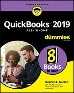 جلد سخت سیاه و سفید_کتاب QuickBooks 2019 All-in-One For Dummies