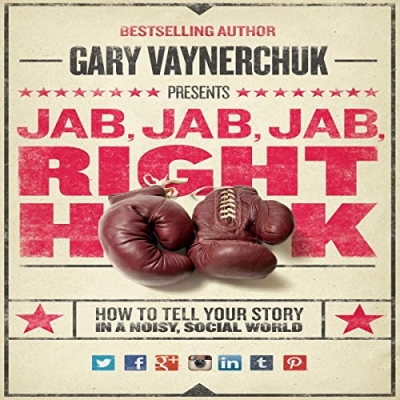 جلد معمولی سیاه و سفید_کتاب Jab, Jab, Jab, Right Hook: How to Tell Your Story in a Noisy Social World 