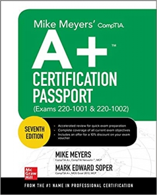 جلد معمولی رنگی_کتاب Mike Meyers' CompTIA A+ Certification Passport, Seventh Edition (Exams 220-1001 & 220-1002) (Mike Meyers' Certification Passport)
