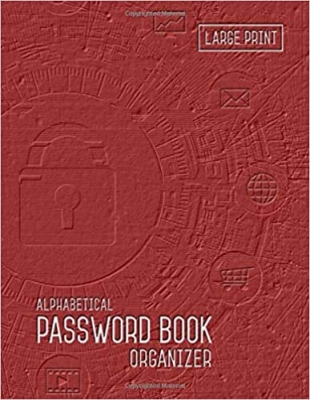 جلد معمولی سیاه و سفید_کتاب Password Book Organizer Alphabetical: 8.5 x 11 Password Notebook with Tabs Printed | Smart Red Design