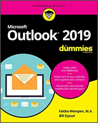 جلد معمولی سیاه و سفید_کتاب Outlook 2019 For Dummies