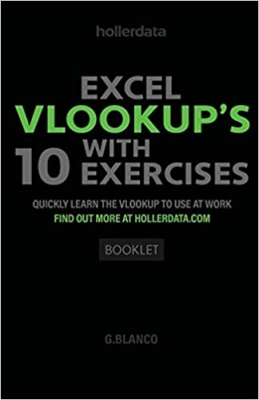 جلد سخت رنگی_کتاب Excel VLOOKUP'S with 10 Exercises: Quickly Learn the Vlookup to use at Work.