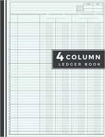 کتاب 4 Column Ledger Book: Accounting Ledger Book, Columnar Pad, 110 Pages (8.5