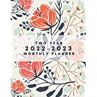 کتاب 2022-2023 Two Year Monthly Planner: Large 2 Year Monthly Calendar Planner for Work or Personal Use - 24 Months Agenda Schedule Organizer -January 2022 to December 2023- Pretty Flowers Cover 