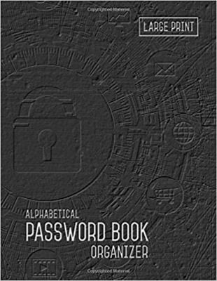 جلد معمولی رنگی_کتاب Password Book Organizer Alphabetical: 8.5 x 11 Password Notebook with Tabs Printed | Smart Black Design