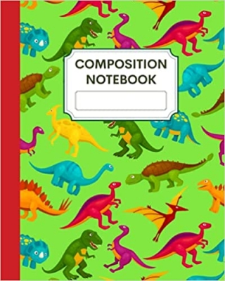 کتاب Dinosaur - Wide Ruled Composition Notebook 100 pages: Perfect for Girls, Boys, Kids, Teens, and Adults