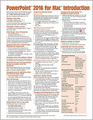 کتاب PowerPoint 2016 for Mac Introduction Quick Reference Guide (Cheat Sheet of Instructions, Tips & Shortcuts - Laminated Card)