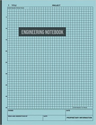 کتابProfessional Engineering Notebook: Graph Paper Notebook Quad Ruled 5x5 for Engineering Students | 120 Numbered Pages