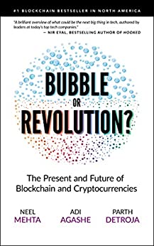 جلد سخت سیاه و سفید_کتاب Blockchain Bubble or Revolution: The Future of Bitcoin, Blockchains, and Cryptocurrencies