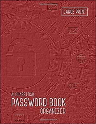 جلد سخت رنگی_کتاب Password Book Organizer Alphabetical: 8.5 x 11 Password Notebook with Tabs Printed | Smart Red Design