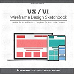 جلد معمولی سیاه و سفید_کتاب UX / UI Wireframe Design Sketchbook: Mobile, Tablet and Desktop templates for responsive designs with project planning