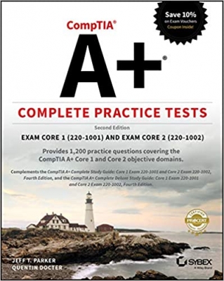 جلد سخت سیاه و سفید_کتاب CompTIA A+ Complete Practice Tests: Exam Core 1 220-1001 and Exam Core 2 220-1002