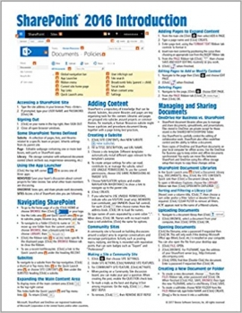 جلد سخت سیاه و سفید_کتاب Microsoft SharePoint 2016 Introduction Quick Reference Guide - Windows Version (Cheat Sheet of Instructions & Tips - Laminated Card)
