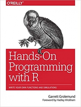 جلد معمولی سیاه و سفید_کتاب Hands-On Programming with R: Write Your Own Functions and Simulations