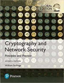 جلد سخت سیاه و سفید_کتاب Cryptography and Network Security: Principles and Practice, Global Edition
