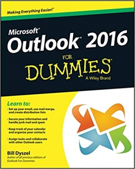 جلد معمولی سیاه و سفید_کتاب Outlook 2016 For Dummies (Outlook for Dummies) 