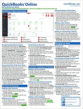 کتاب QuickBooks Online Quick Reference Training Card - Laminated Tutorial Guide Cheat Sheet (Instructions and Tips)