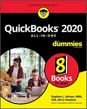 جلد معمولی سیاه و سفید_کتاب QuickBooks 2020 All-in-One For Dummies