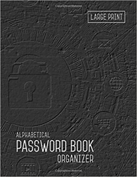 جلد سخت رنگی_کتاب Password Book Organizer Alphabetical: 8.5 x 11 Password Notebook with Tabs Printed | Smart Black Design