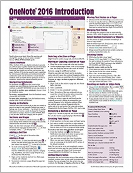 کتاب OneNote 2016 Introduction Quick Reference Guide – Windows Version (Cheat Sheet of Instructions, Tips & Shortcuts – Laminated Card)