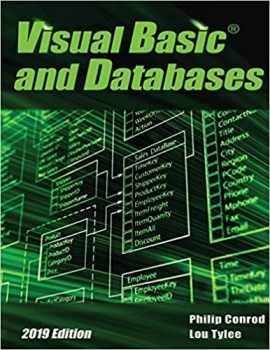 جلد سخت رنگی_کتاب Visual Basic and Databases 2019 Edition: A Step-By-Step Database Programming Tutorial
