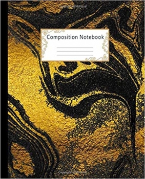 کتاب Composition Notebook: Wide Ruled Lined Paper Notebook Journal: Japanese Marbling Golden Swirl Design Workbook for Girls Kids Teens Students for Back to School and Home College Writing Notes