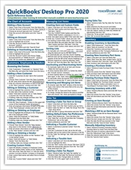 کتاب QuickBooks Desktop Pro 2020 Quick Reference Training Card – Laminated Tutorial Guide Cheat Sheet (Instructions and Tips)