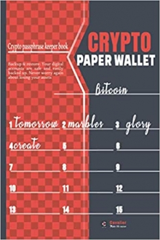 کتاب Crypto PAPER WALLET: 24 Pages wallet recovery sheets for writing private recovery phrase list mnemonic seed keys in a 6×9 cryptocurrency notebook for safe cold storage