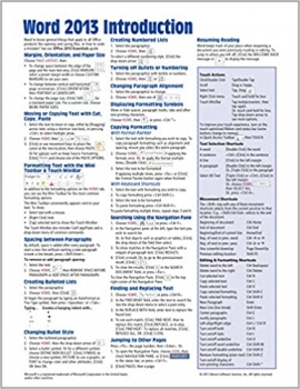 کتاب Microsoft Word 2013 Introduction Quick Reference Guide (Cheat Sheet of Instructions, Tips & Shortcuts – Laminated Card)